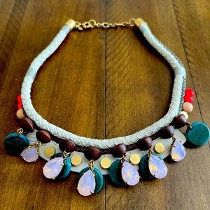 Leather and jewel J Crew necklace